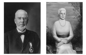 black and white portraits of Crescent Porter Hale and Mabel Eugenie Hale